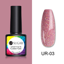 Load image into Gallery viewer, UR SUGAR Nude Glitter Gel Nail Polish Varnish Pink Rose Gold Shimmer Soak Off UV LED Nails Gel varnish 7.5ml