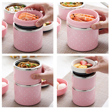 Load image into Gallery viewer, WORTHBUY Cute Japanese Lunch Box For Kids Portable Outdoor Stainless Steel Bento Box Leak-Proof Food Container Kitchen Food Box