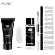 Load image into Gallery viewer, MEET ACROSS Poly UV Gel Set Nail Gel Kit 20/30ml Crystal Builder Clear Colors Gel with Lamp Gel Nail Polish For Nail Extensions