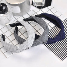Load image into Gallery viewer, Knot Cross Tie Solid 1 PC Fashion Hair Band Hairband Knitted rib Girls Bow Hoop Hair Accessories Velvet Twist Headband