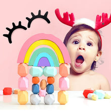 Load image into Gallery viewer, 36Pcs Children's Wooden Colored Stone Jenga Building Block Educational Toy Creative Nordic Style Stacking Game Rainbow Toy Gift