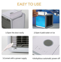 Load image into Gallery viewer, Mini USB Portable Air Cooler Fan Air Conditioner 7 Colors Light Desktop Air Cooling Fan Humidifier Purifier For Office Bedroom
