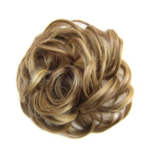 Load image into Gallery viewer, Delice Women's Wrap On Messy Bun Curly Scrunchie Chignon With Rubber Band Brown Black Synthetic Hair Ring