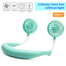 Load image into Gallery viewer, Portable 1200 2000 mAre USB Mini Fan Neck Fan Rechargeable Small Portable Sports Fan light Usb Desk Hand Air Conditioner cooler