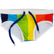 Load image into Gallery viewer, Gay Swimwear Men Push Up Rainbow Swim Briefs Trunks Mens Sexy Underwear Swimsuit Swimming Trunks Suring Bikini Beach Shorts