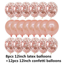 Load image into Gallery viewer, 20pcs 12Inch Rose Gold Balloons Confetti Chrome Balloon Birthday Party Decors Wedding Decorations New Year Decor Globos Metallic