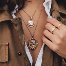 Load image into Gallery viewer, Bohemian Multi Layered Necklace for Women Vintage Portrait Coin Star Moon Pendant Necklace Geometric Collier Collares