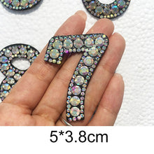 Load image into Gallery viewer, A-Z 1pcs Rhinestone English Alphabet Letter Applique 3D Iron On letters Patch For Clothing Badge Paste For Clothes Bag Shoes
