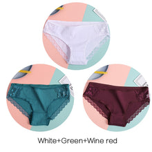 Load image into Gallery viewer, FINETOO Women's Panties 3Pcs/set Soft Cotton Underwear M-XL Sexy Lace Panty Women Underpants Girl Briefs Fashion Female Lingerie