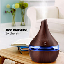 Load image into Gallery viewer, 300ML USB Electric Humidifier Essential Aroma Oil Diffuser Ultrasonic Wood Grain Air Humidifier USB Mini Mist Maker LED Light