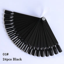 Load image into Gallery viewer, 1Set False Nail Tips Fan Nature Clear Black Finger Nail Display Card Nail Art Practice Acrylic UV Gel Polish Tool Manicure JI386