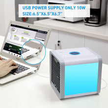 Load image into Gallery viewer, Mini USB Portable Air Cooler Fan Air Conditioner 7 Colors Light Desktop Air Cooling Fan Humidifier Purifier For Office Bedroom