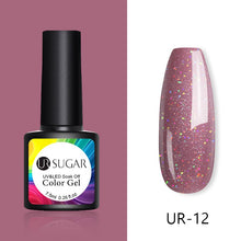 Load image into Gallery viewer, UR SUGAR Nude Glitter Gel Nail Polish Varnish Pink Rose Gold Shimmer Soak Off UV LED Nails Gel varnish 7.5ml