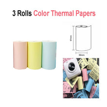Load image into Gallery viewer, 3 Rolls Thermal Paper Label Paper Sticker Paper Photo Paper Color Paper For PeriPage PAPERANG Photo Printer