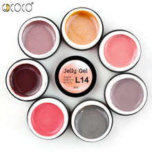 Load image into Gallery viewer, GDCOCO New Arrival Jelly Gel Nude Color Nail Gel Polish Glitter Color Transparent Clear Nail Varnish Soak off UV LED Gel Varnish