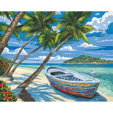 Load image into Gallery viewer, CHENISTORY Frame Boat Beach DIY Painting By Numbers Modern Wall Art Picture By Numbers Acrylic Canvas By Numbers For Home Decors