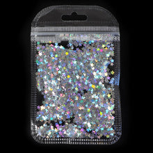 Load image into Gallery viewer, Holographic Butterfly Heart Nail Art Glitter Micro Laser Star Flakes 3D Silver Gold Sequins Polish Manicure Nail Decoration