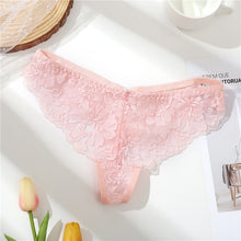 Load image into Gallery viewer, FINETOO Lace G-String Sexy Women Thong Lace floral Panties Low-rise T-back Panty Fashion Organza Bikini Underwear Lady Lingerie