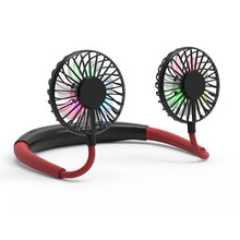 Load image into Gallery viewer, USB portable fan cold fan hands free neck fan hanging rechargeable mini sports fan 3-speed adjustable neck dual fan Home Office