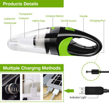 Load image into Gallery viewer, 6500pa Strong Power Car Vacuum Cleaner DC 12V 120W Cordless Wet and Dry Dual Use Auto Portable Vacuums Cleaner For home Office