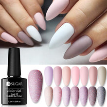 Load image into Gallery viewer, UR SUGAR Nude Glitter Gel Nail Polish Varnish Pink Rose Gold Shimmer Soak Off UV LED Nails Gel varnish 7.5ml
