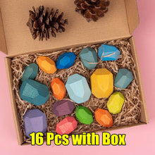 Load image into Gallery viewer, 36Pcs Children's Wooden Colored Stone Jenga Building Block Educational Toy Creative Nordic Style Stacking Game Rainbow Toy Gift