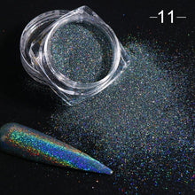 Load image into Gallery viewer, Holographic Powder on Nails Laser Silver Glitter Chrome Nail Powder DIP Shimmer Gel Polish Flakes for Manicure Pigment CH1028-4