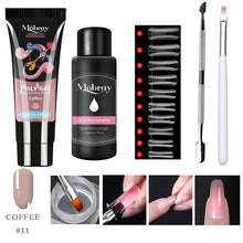 Load image into Gallery viewer, Poly nail gel Kit Nail Extension Poly Gel Set With Nial Tips Dual Form Qiuck Dry Builder Gel For Manicure Finger Extend Brush