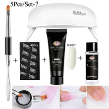 Load image into Gallery viewer, MEET ACROSS Poly UV Gel Set Nail Gel Kit 20/30ml Crystal Builder Clear Colors Gel with Lamp Gel Nail Polish For Nail Extensions