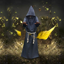 Load image into Gallery viewer, Unisex Halloween Robe Hooded Cloak Costume Cosplay Monk Suit Adult Role-playing Decoration Clothing