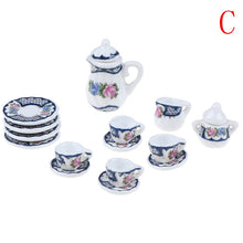 Load image into Gallery viewer, 15/8/9/4/2Pcs 1:12 Dolls House Miniature Mugs Dish Cups Pot Set Direction Furniture Toys Coffee Tea Cups Dollhouse Accessory