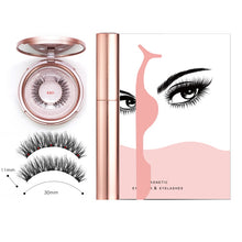 Load image into Gallery viewer, Magnetic Eyelashes & Liquid Eyeliner & Tweezer Set 3D Mink Lashes Makeup Magnet Eyelashes Set Long Lasting Eyelash Extension