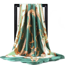 Load image into Gallery viewer, Silk Scarf Women Print hair neck Square Scarves Office Ladies Shawl Bandanna 90*90cm Muslim Hijab Handkerchief muffler foulard