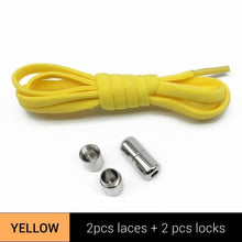 Load image into Gallery viewer, TILUSERO New Elastic Shoelaces Metal Capsule Button No Tie Shoe Laces