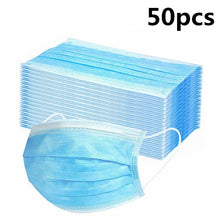 Load image into Gallery viewer, 24h Fast Shipping Hot Sale 3-layer Mask 100 Pcs Face Mouth Masks Non Woven Mascarillas Disposable Anti-Dust Masks Earloops Masks
