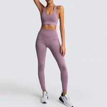 Load image into Gallery viewer, 2020 Women's Yoga Set Seamless Sportswear 2-Piece Gym Yoga Clothes Sports Bra + Leggings Running Wear Skinny Sports Set Suits L
