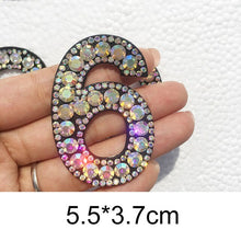 Load image into Gallery viewer, A-Z 1pcs Rhinestone English Alphabet Letter Applique 3D Iron On letters Patch For Clothing Badge Paste For Clothes Bag Shoes