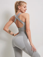 Load image into Gallery viewer, X-HERR Women Yoga Set Gym Workout Clothes Crop Top Long Sleeve Zipper Front Seamless Tight High Waist Design