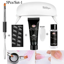Load image into Gallery viewer, MEET ACROSS Poly UV Gel Set Nail Gel Kit 20/30ml Crystal Builder Clear Colors Gel with Lamp Gel Nail Polish For Nail Extensions