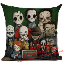 Load image into Gallery viewer, Halloween Horror Cushion Cover Chucky Annabelle Scream Clown Printed Throw Pillows Living Room Halloween Decorative Pillow Case