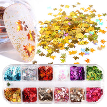 Load image into Gallery viewer, 12 Grid/Set Holographic Nail Glitter Sequins Sparkly 3D Thin Butterfly Flakes Polish Decor for Nail Art Accessories LA1558-1