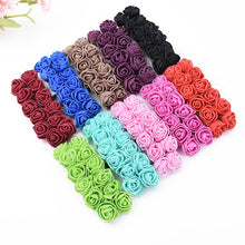 Load image into Gallery viewer, 72/144 Pieces Cheap artificial flowers MINI foam teddy bear of rose bouquet vase for home decor wedding decorative flower wreath