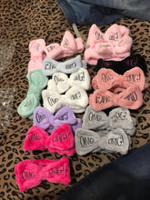 Load image into Gallery viewer, 2020 New Letter OMG Headbands for Women Girls Bow Wash Face Turban Makeup Elastic Hair Bands Coral Fleece Hair Accessories