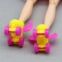 Load image into Gallery viewer, New 4PCS/Set Decorative Roller Skate Fancy Doll Shoes headset helmet For Barbie Kids Girls Toy Roller Play Girls Gifts