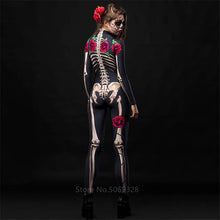 Load image into Gallery viewer, Skeleton Rose Sexy Women Halloween Devil Ghost Jumpsuit Party Carnival Performance Scary Costume Kids Baby Girl Day Of The Dead