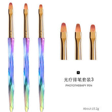 Load image into Gallery viewer, set Nail Art Brush Drawing Painting Carving Pen Design Manicure Tools Acrylic Liner UV Gel Sequins Decoration Tips 7/9/11mm
