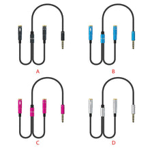 Load image into Gallery viewer, 3.5mm Mic Headphone Splitter Audio Cable Male to 2 Female Headphone Audio Cord Line
