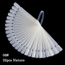 Load image into Gallery viewer, 1Set False Nail Tips Fan Nature Clear Black Finger Nail Display Card Nail Art Practice Acrylic UV Gel Polish Tool Manicure JI386