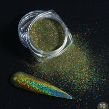 Load image into Gallery viewer, 1Box Glitter for Nails Holographic Dip Powder Mirror Polishing Chrome Pigments Nail Art Decorations Laser Dazzling Dust LA1028-1