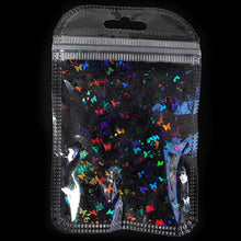 Load image into Gallery viewer, Holographic Butterfly Heart Nail Art Glitter Micro Laser Star Flakes 3D Silver Gold Sequins Polish Manicure Nail Decoration
